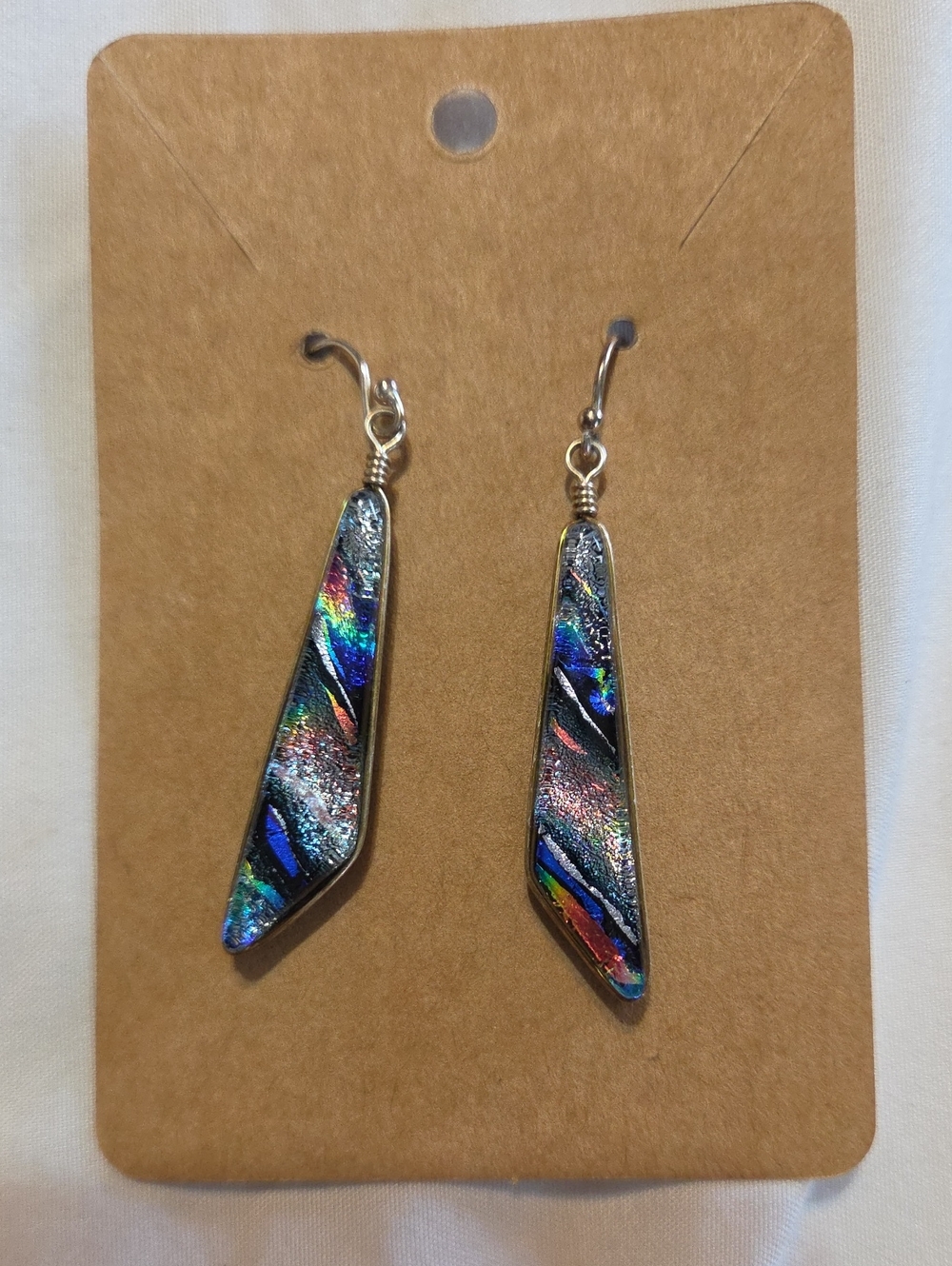 Handcrafted Multicolor Dichroic Glass Drop Earrings - Women Jewelry